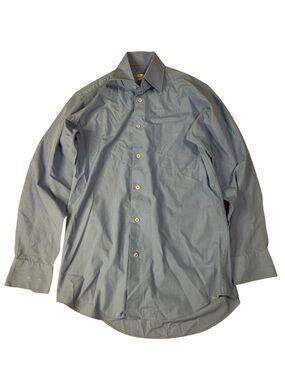 Enrico Carlucci Men’s Light Blue Long Sleeve Dress Shirt - Size 15 R